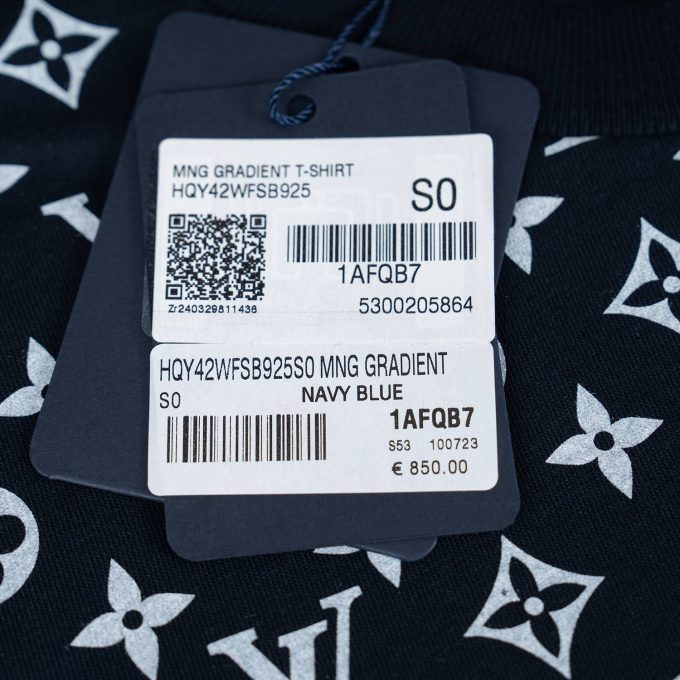 Navy Gradient Cotton T-Shirt
