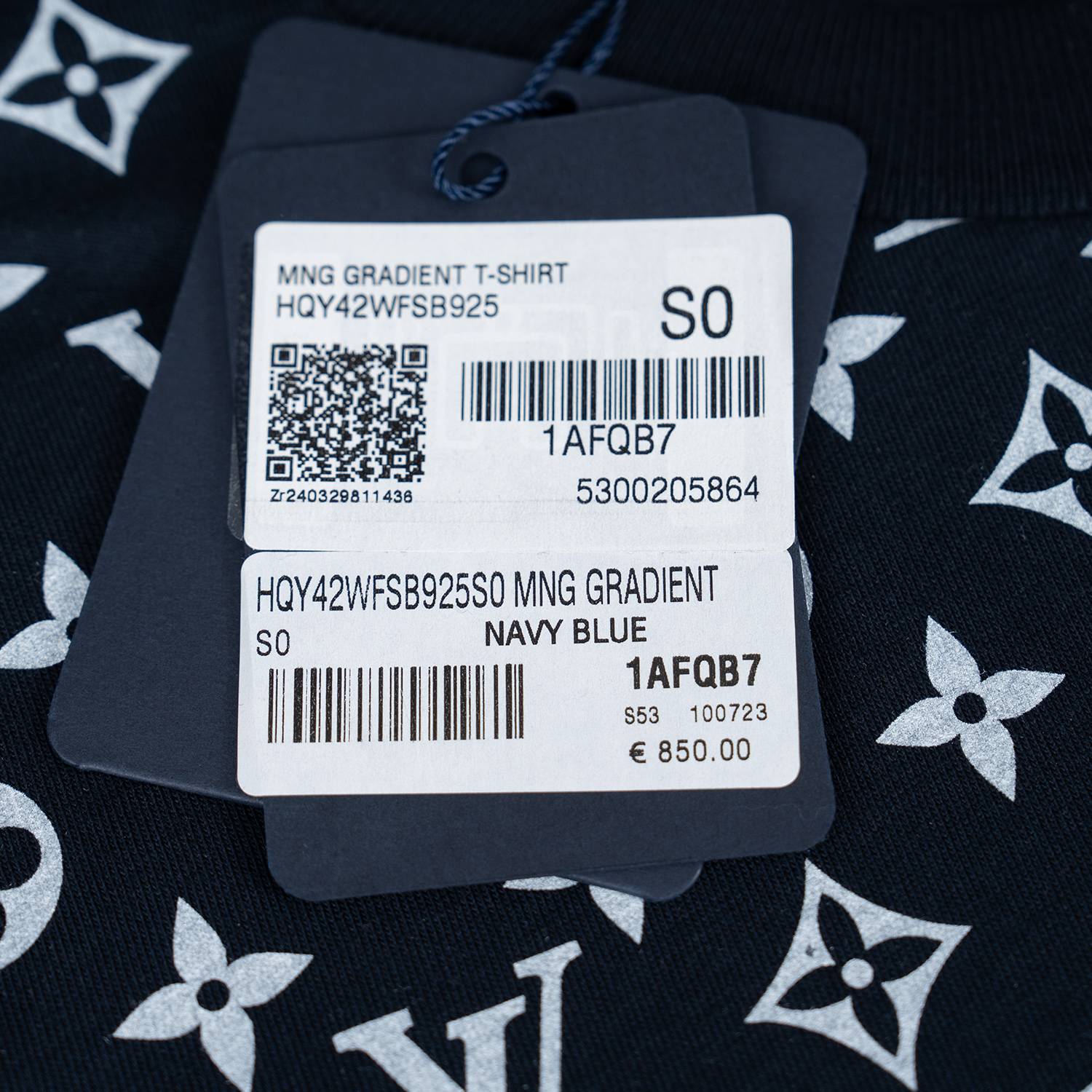 Navy Gradient Cotton T-Shirt - Image 6