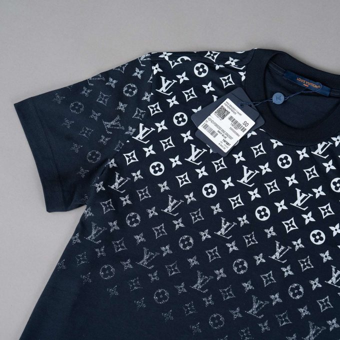 Navy Gradient Cotton T-Shirt