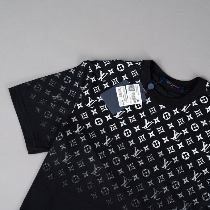 Black Gradient Cotton T-Shirt
