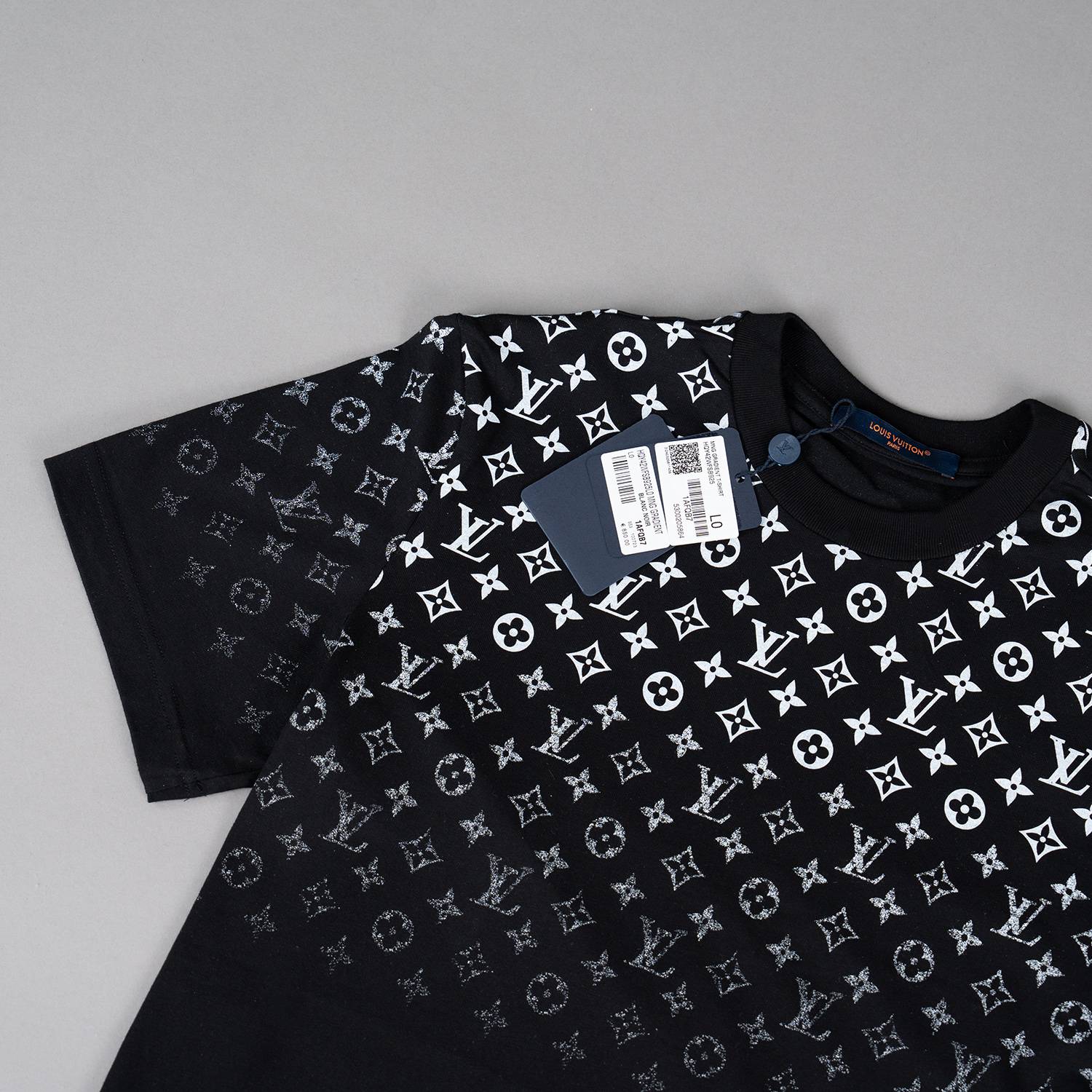 Black Gradient Cotton T-Shirt - Image 2