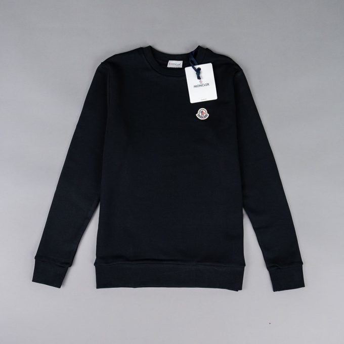 Black Logo Patch Crew Neck Sweatshirt