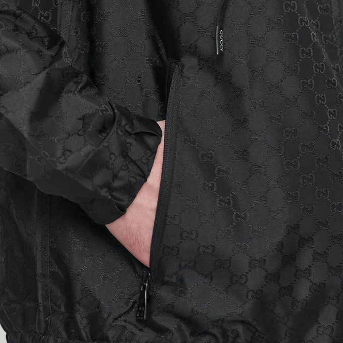Black Nylon Windbreaker