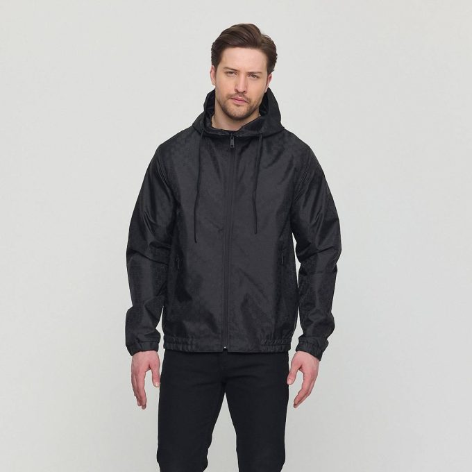 Black Nylon Windbreaker