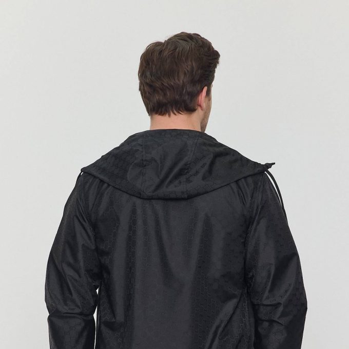 Black Nylon Windbreaker