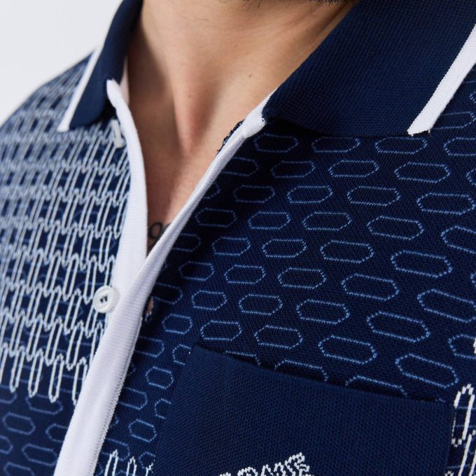 Blue Short-Sleeved Cotton Jersey Shirt