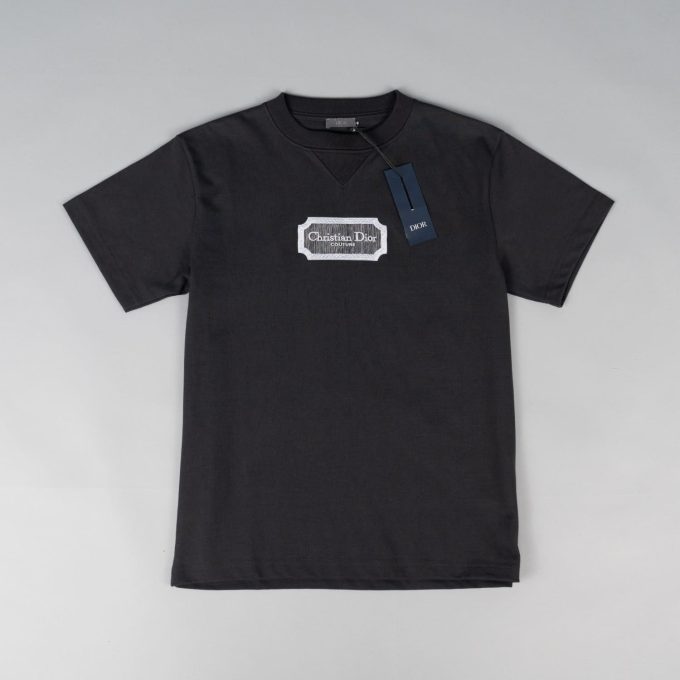 Dark Grey Embroidered Logo T-shirt