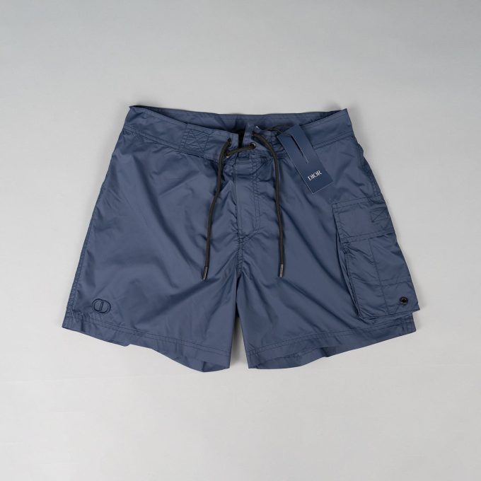 Navy Blue Technical Fabric Swim Shorts