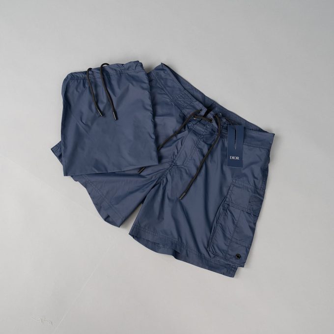 Navy Blue Technical Fabric Swim Shorts