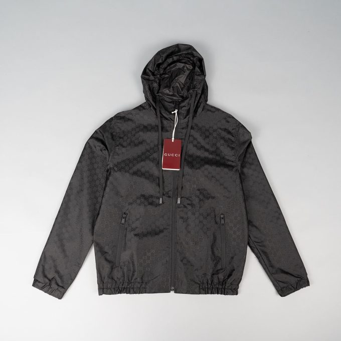 Black Nylon Windbreaker