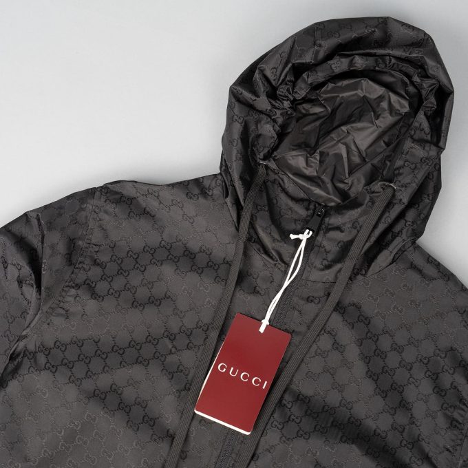 Black Nylon Windbreaker