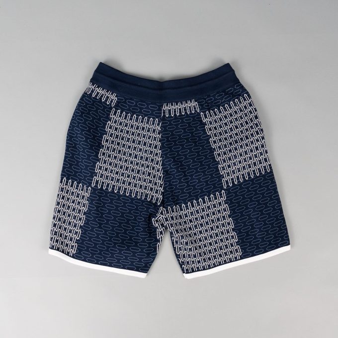 Blue Quilted Cotton Shorts