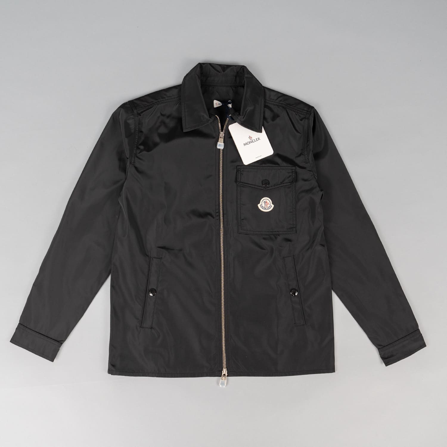 Black Logo Zip Overshirt