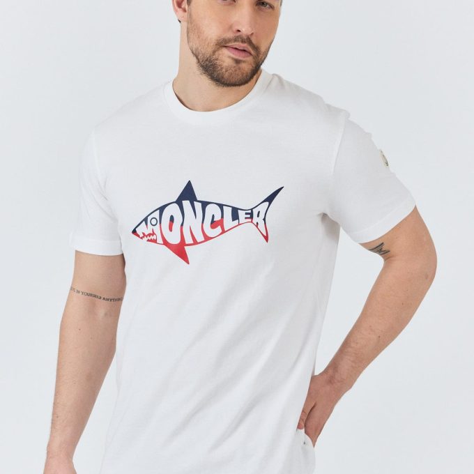 White Shark Logo Cotton T-Shirt