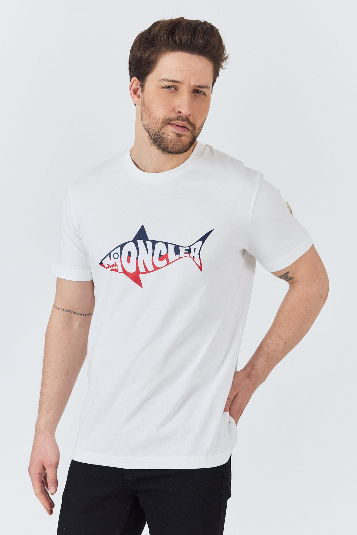 White Shark Logo Cotton T-Shirt - Image 6