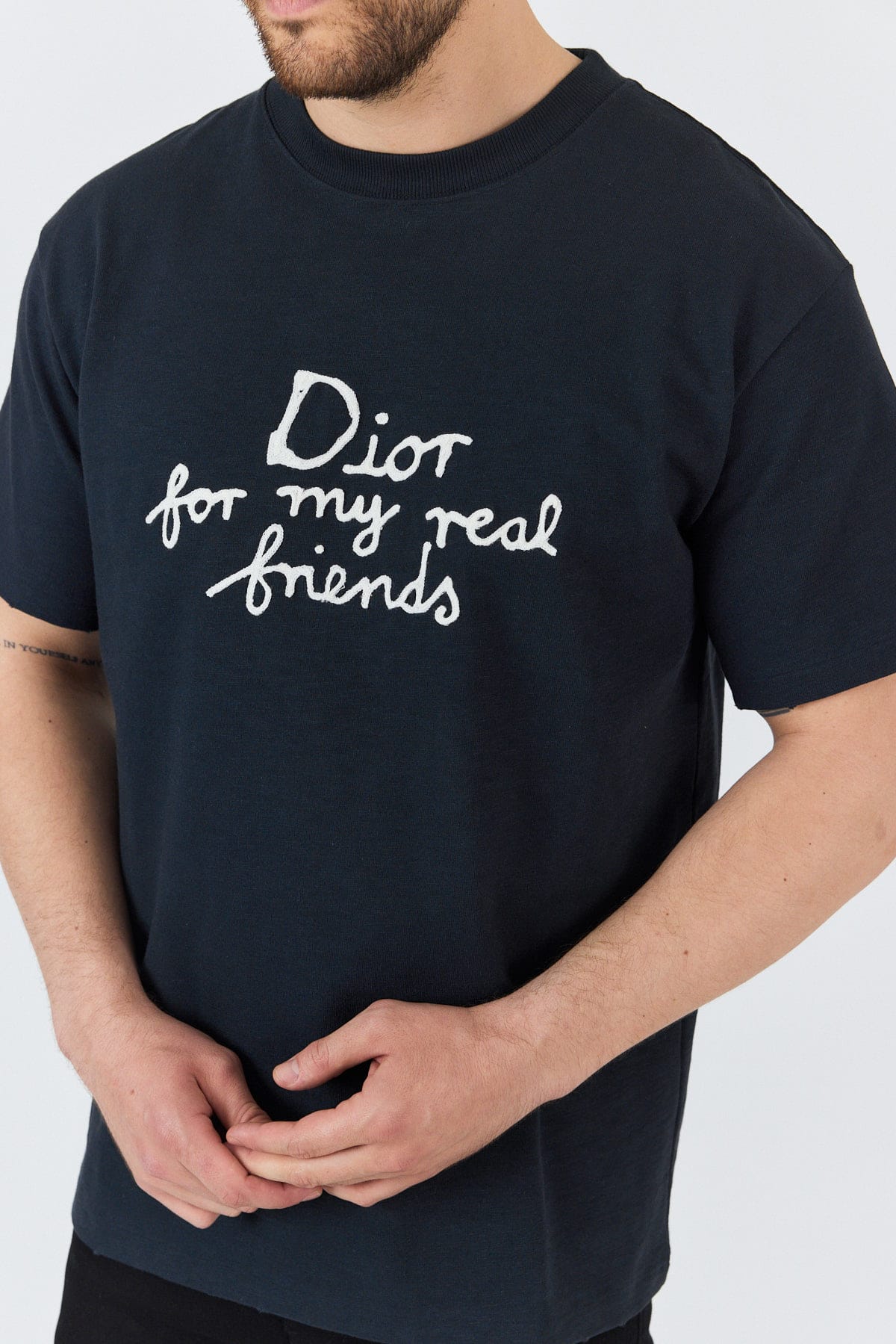 Navy Friends Logo T Shirt - Image 6