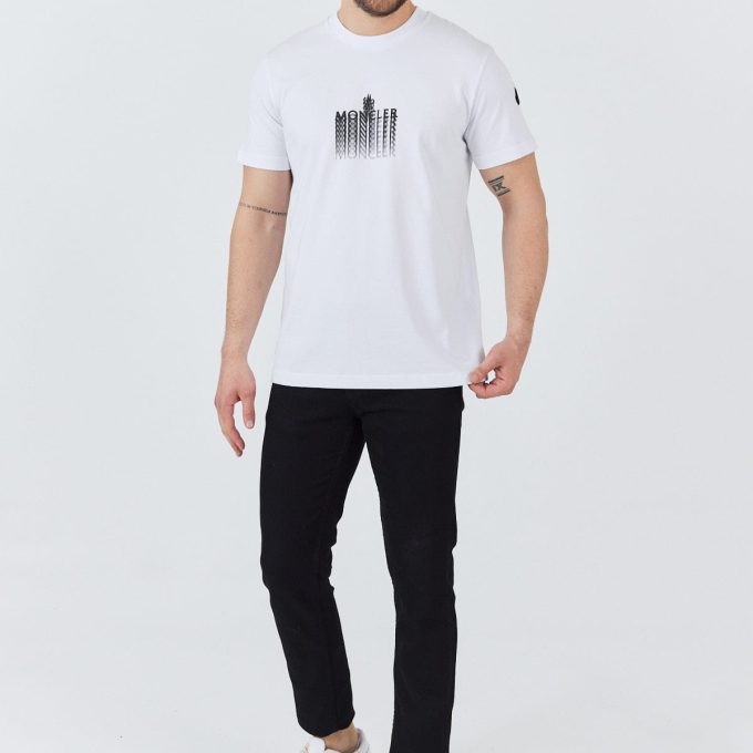 White Faded Logo Cotton T-Shirt