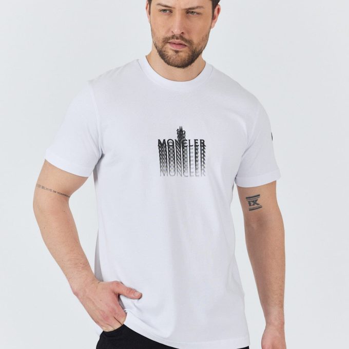 White Faded Logo Cotton T-Shirt