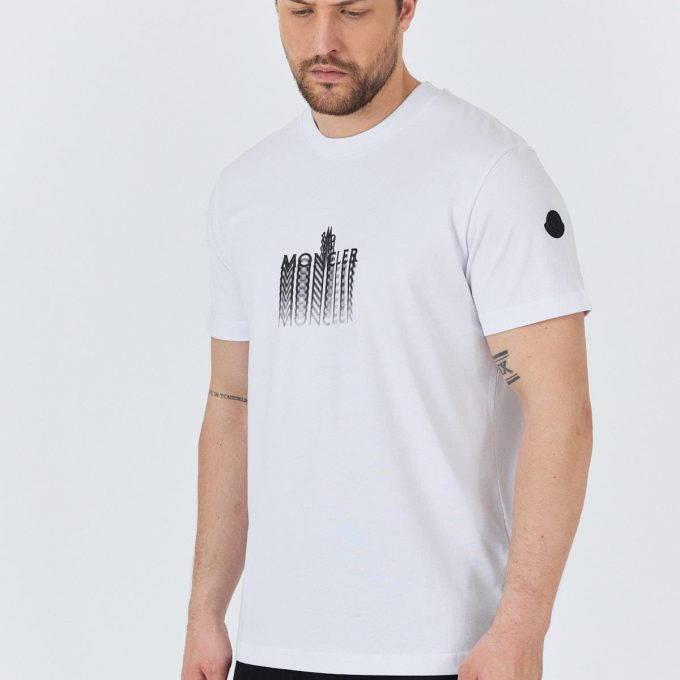 White Faded Logo Cotton T-Shirt