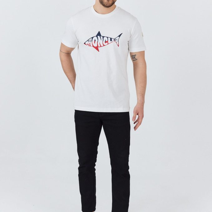 White Shark Logo Cotton T-Shirt