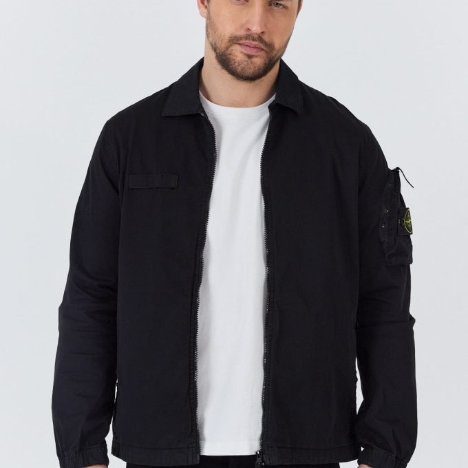 Black Overshirt with Zip