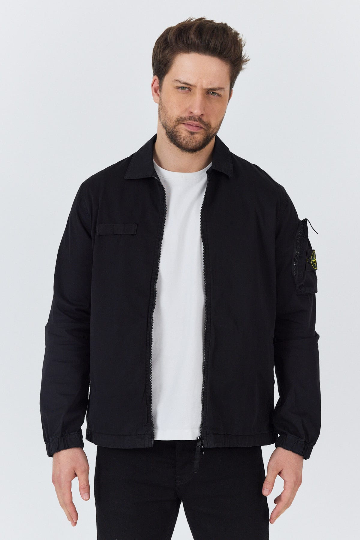 Black Overshirt with Zip - Image 7
