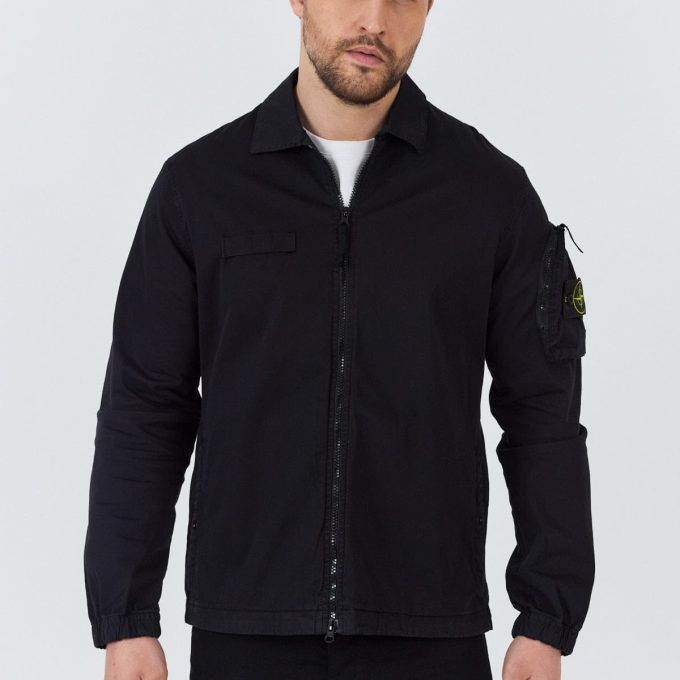 Black Overshirt with Zip