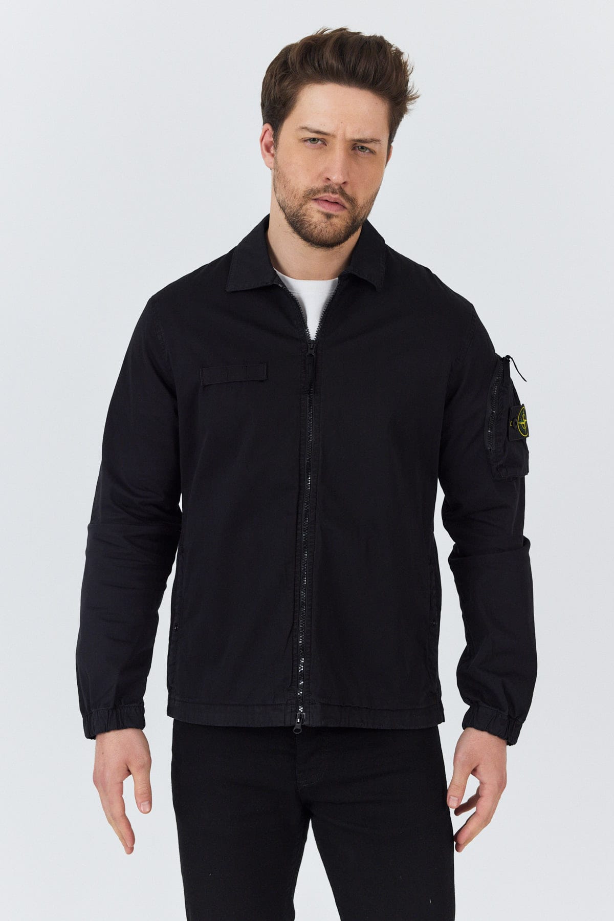 Black Overshirt with Zip - Image 8