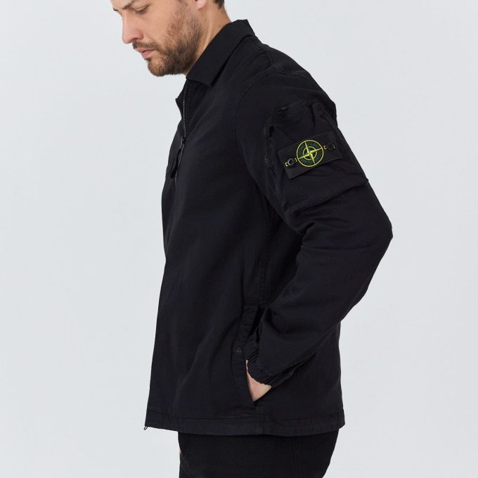 Black Overshirt with Zip