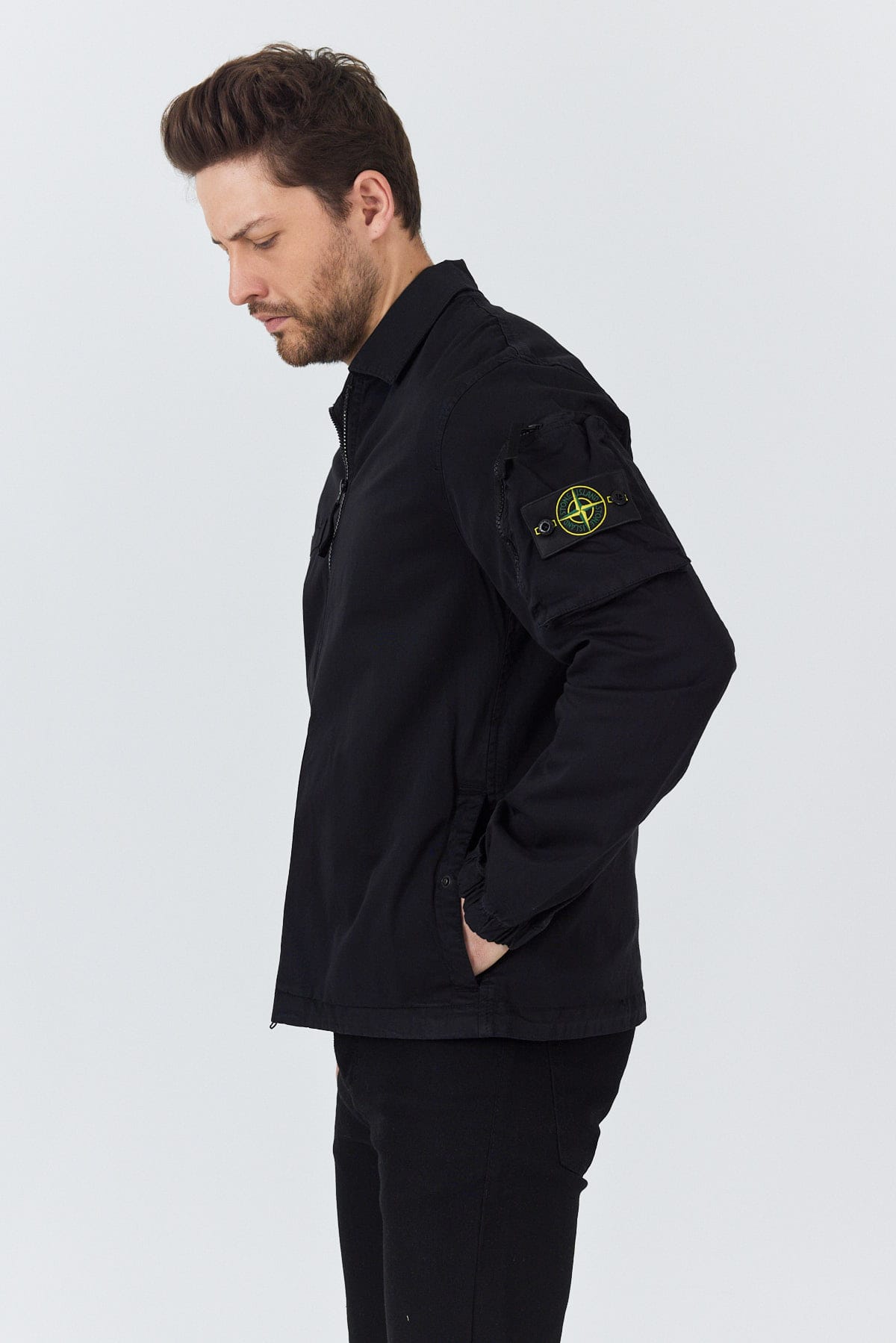 Black Overshirt with Zip - Image 6