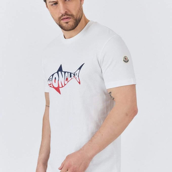 White Shark Logo Cotton T-Shirt