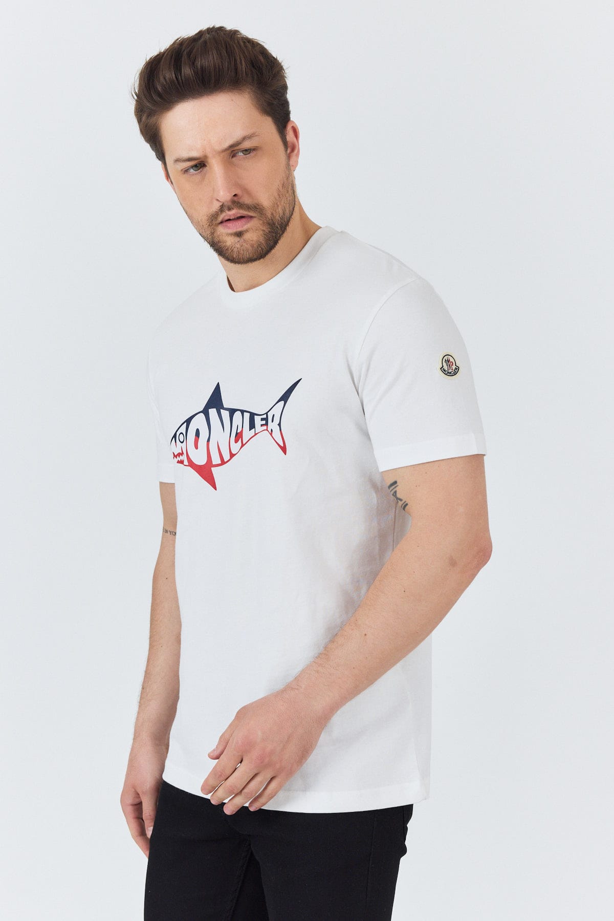 White Shark Logo Cotton T-Shirt - Image 8