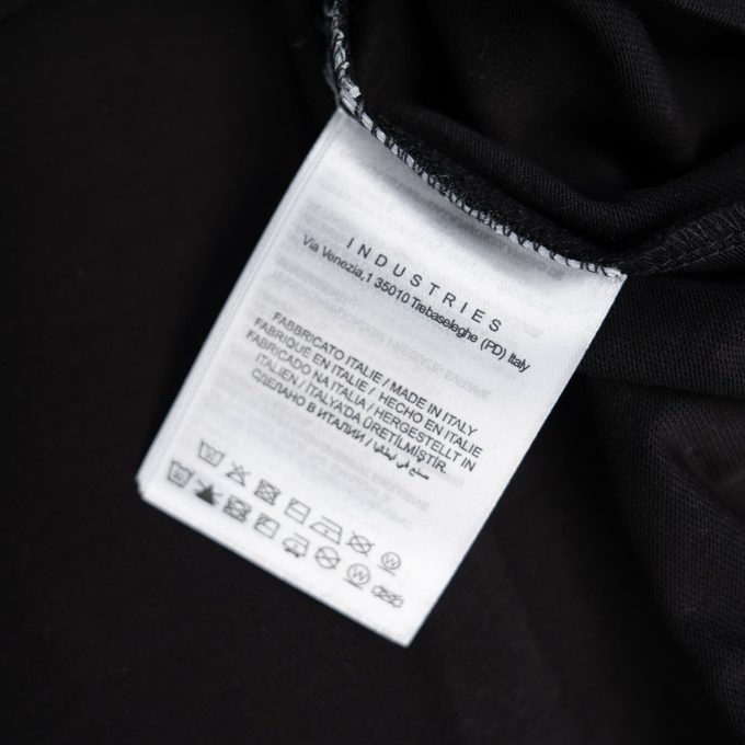 Black Blurred Logo Cotton T-Shirt