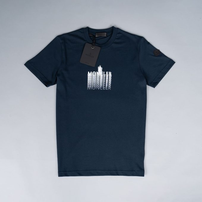 Navy Faded Logo Cotton T-Shirt