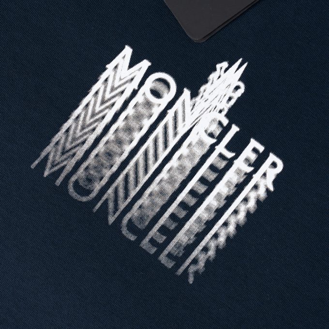 Navy Faded Logo Cotton T-Shirt