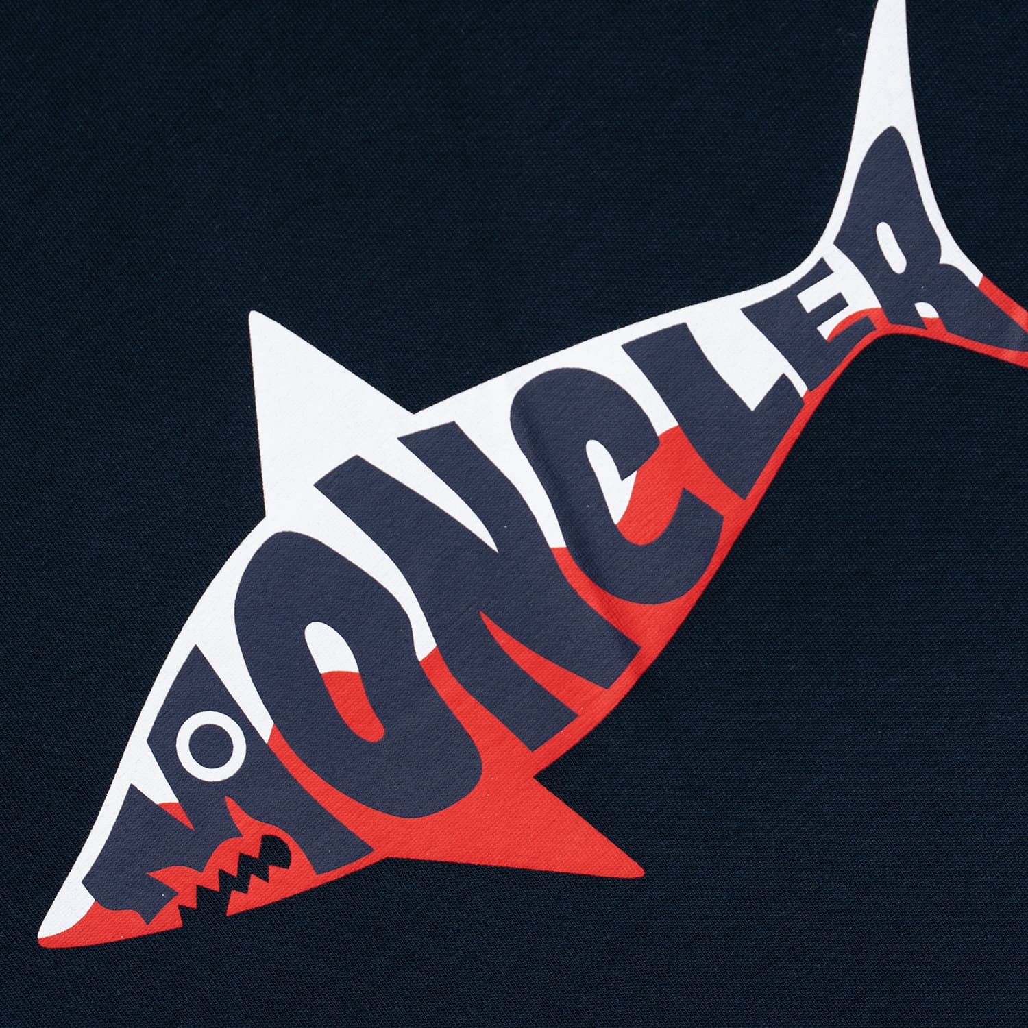 Navy Shark Logo Cotton T-Shirt - Image 4