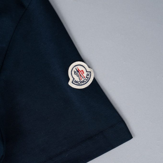 Navy Shark Logo Cotton T-Shirt