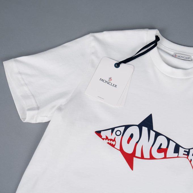 White Shark Logo Cotton T-Shirt