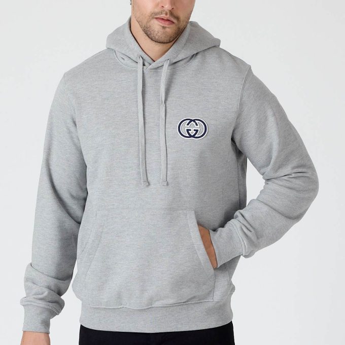Grey Cotton Jersey Hooded Sweatshirt