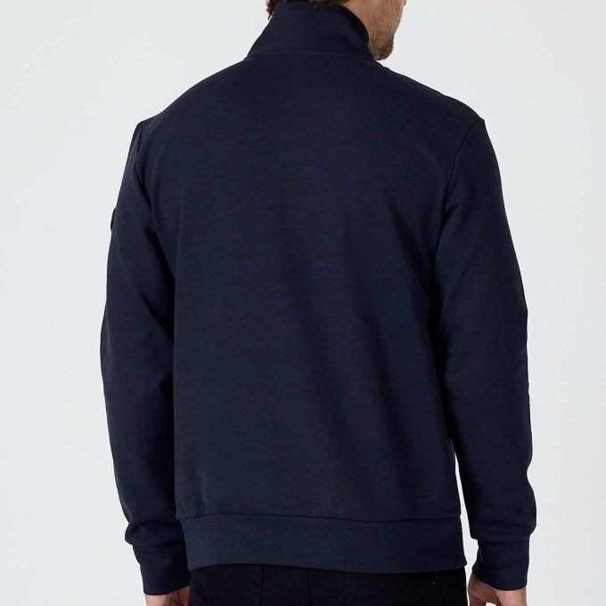 Navy Cotton Half-Zip Sweatshirt