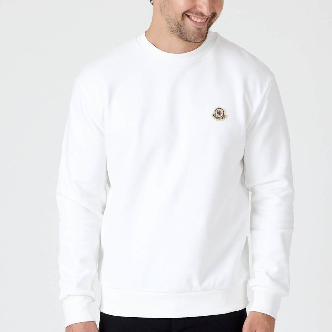 White Logo Patch Cotton Sweatshirt
