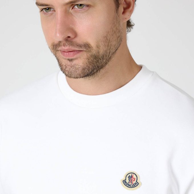 White Logo Patch Cotton Sweatshirt