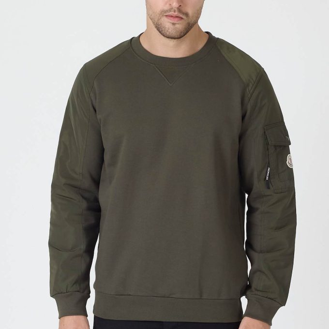 Olive Cotton Blend Sweatshirt