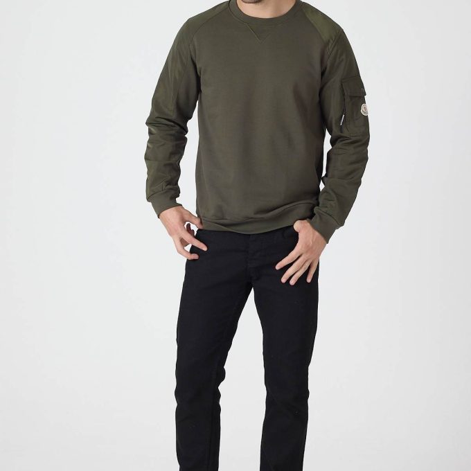 Olive Cotton Blend Sweatshirt