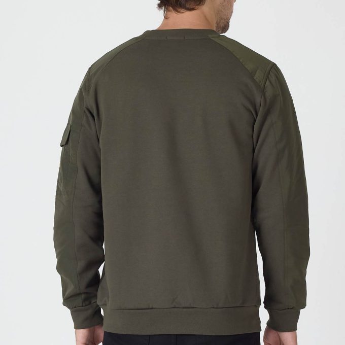 Olive Cotton Blend Sweatshirt