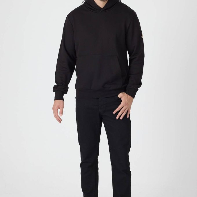 Black Adjustable Cotton Hoodie