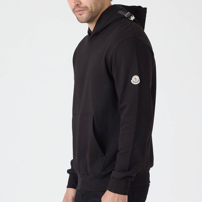 Black Adjustable Cotton Hoodie