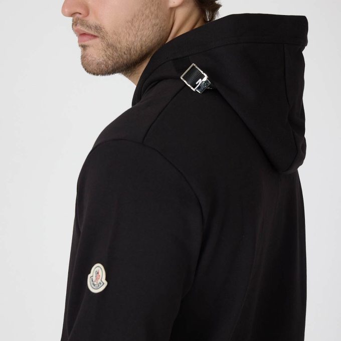 Black Adjustable Cotton Hoodie