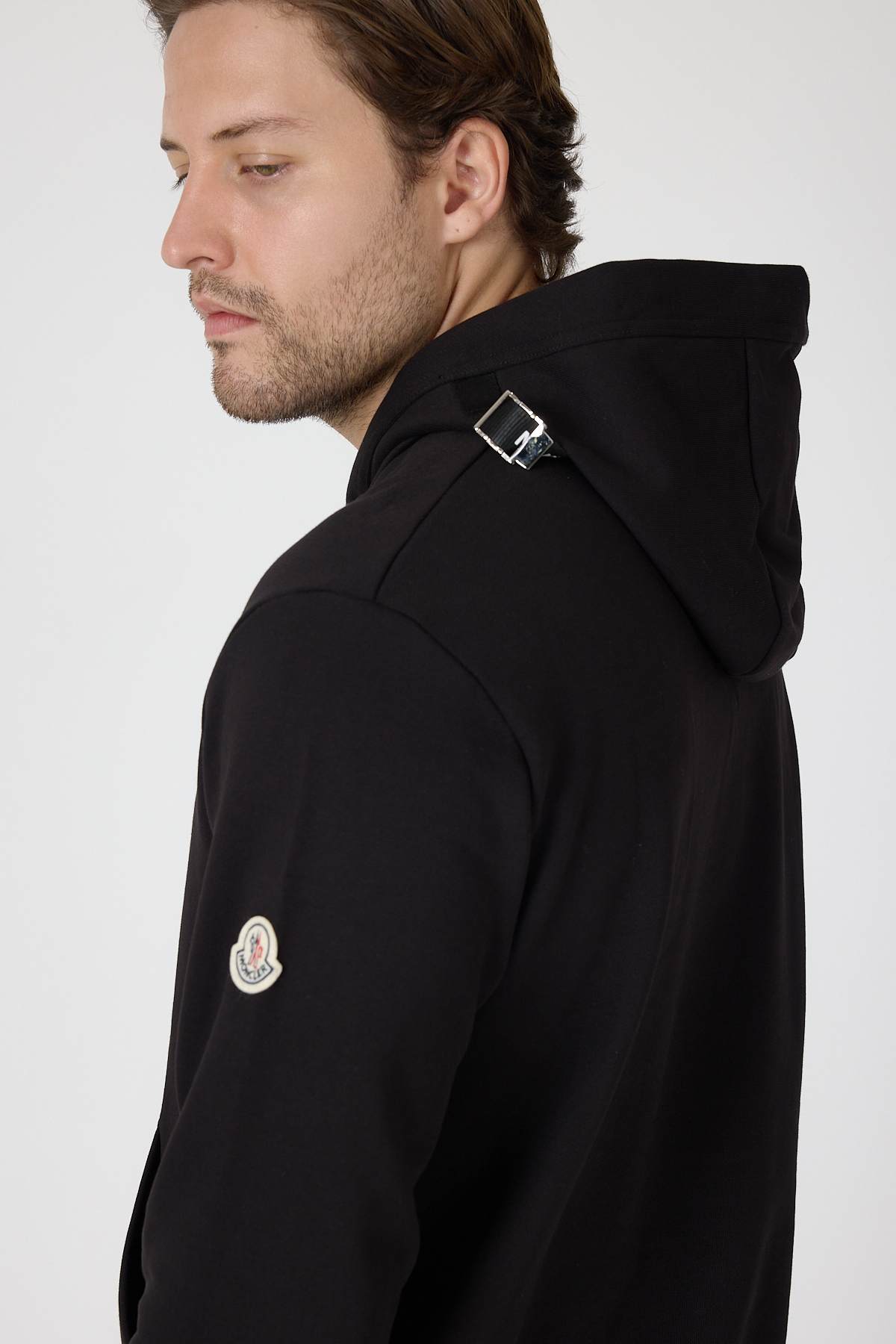 Black Adjustable Cotton Hoodie - Image 9