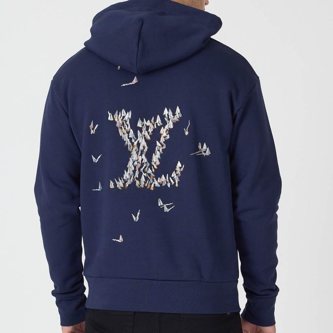 Navy Embroidered Signature Hoodie
